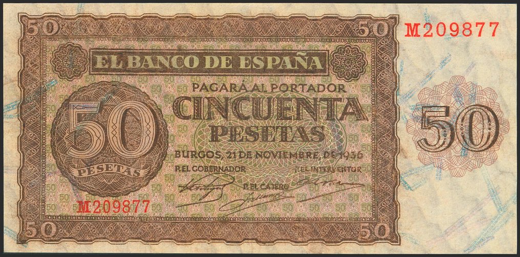 Spain. - 2 x 50 pesetas 1936/1938 - Pick 100, 112 #1.0