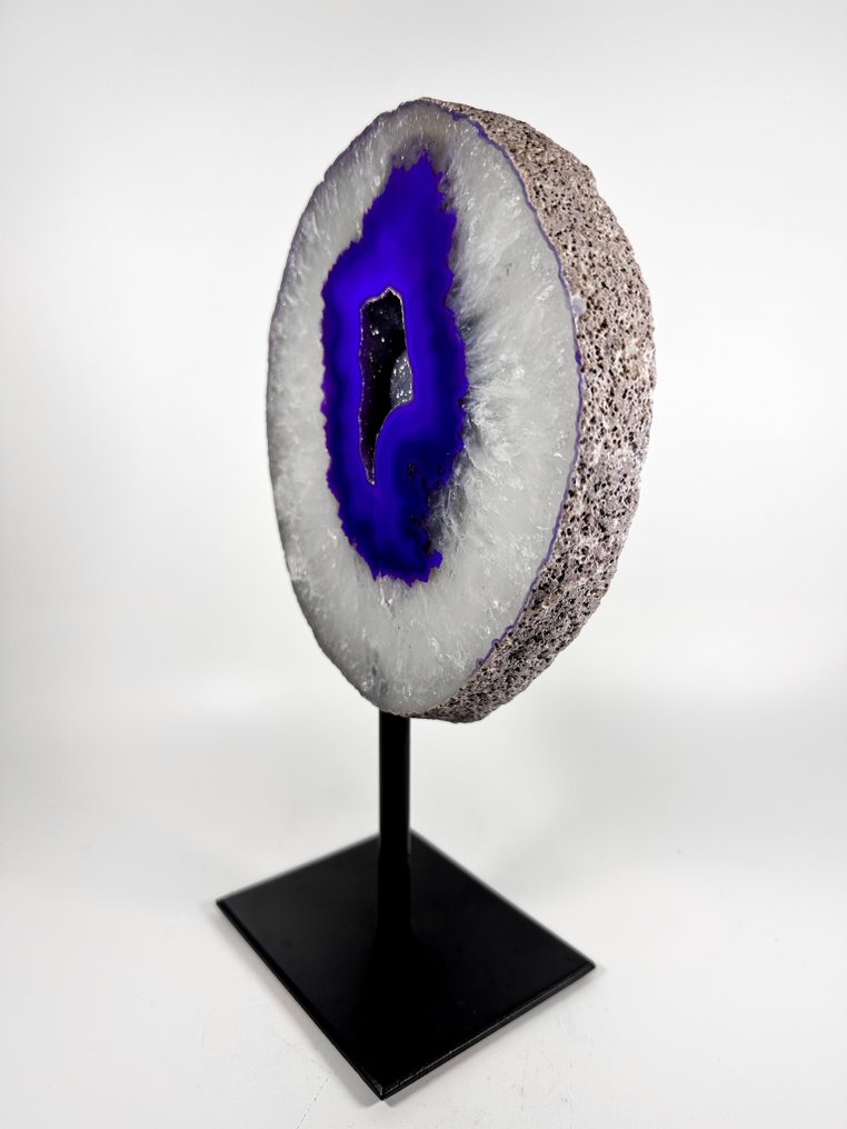 玛瑙配岩晶簇晶洞，置于底座上 晶球 - 高度: 240 mm - 宽度: 140 mm- 1278 g #1.0