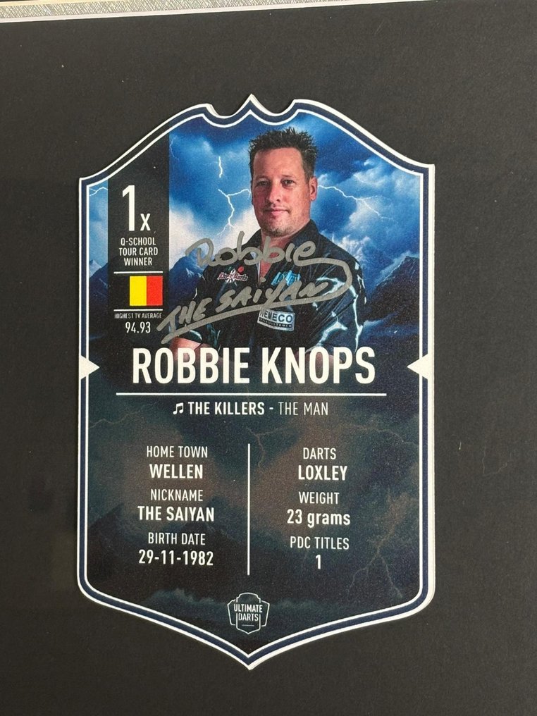 PDC World Darts Championship - Robbie Knops - 签名终极卡 - 装裱拼贴画 - 无 rp 价格！！  #3.2