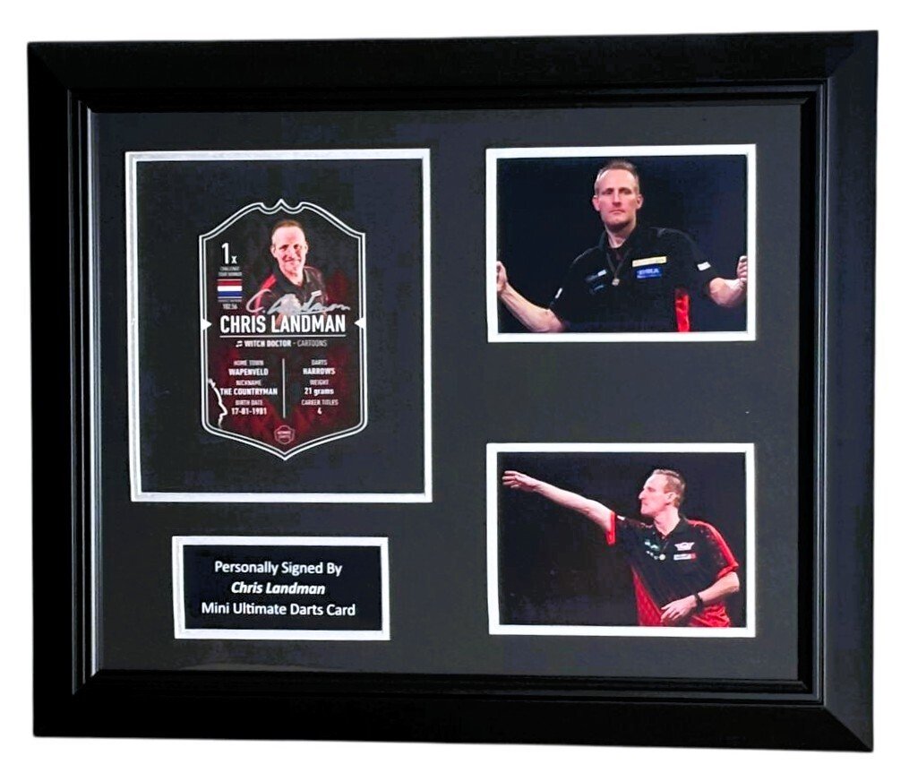 PDC World Darts Championship - Chris Landman - 签名终极卡 - 装裱拼贴画 - 无 rp 价格!! #1.0