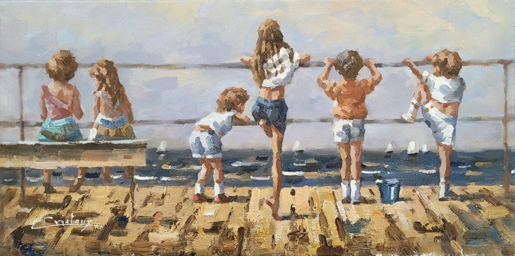 Francis Cristaux (1950) - Les enfants à la mer #1.0