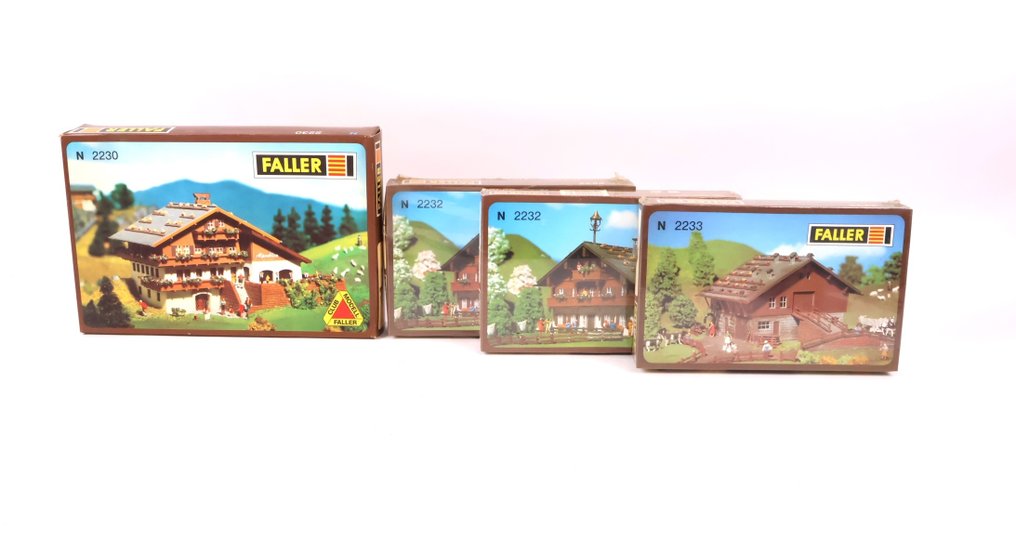 Faller N - 2230/2232/2233 - 模型火車建造工具 (4) - 四个阿尔卑斯山房屋建筑套件 #1.0