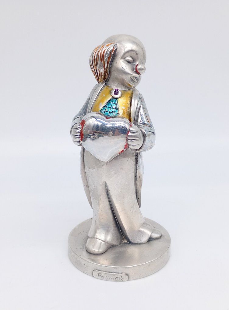 Figur - Clown innamorato - laminert sølv #1.0