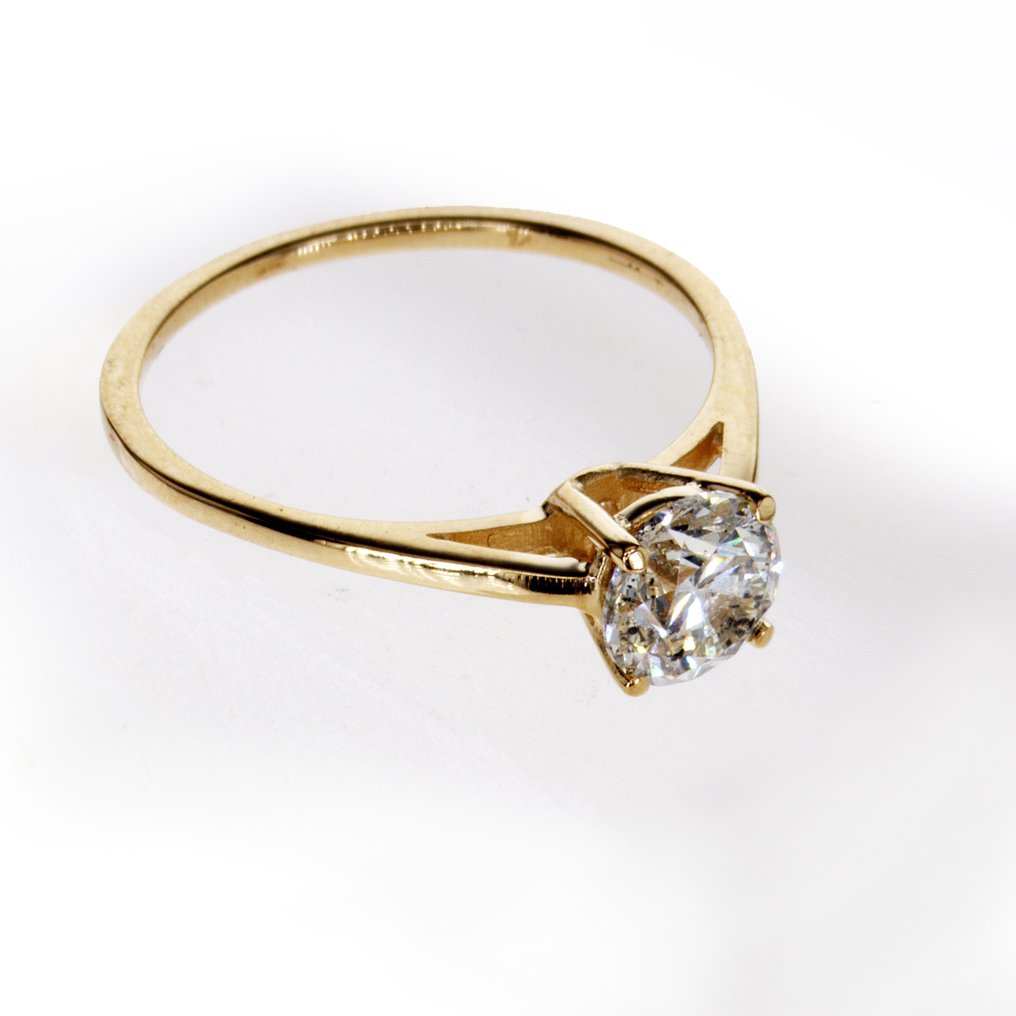 χωρίς τιμή ασφαλείας - Δαχτυλίδι αρραβώνων - 14 καράτια Κίτρινο χρυσό -  0.92ct. tw. Διαμάντι (Φυσικό) #1.0