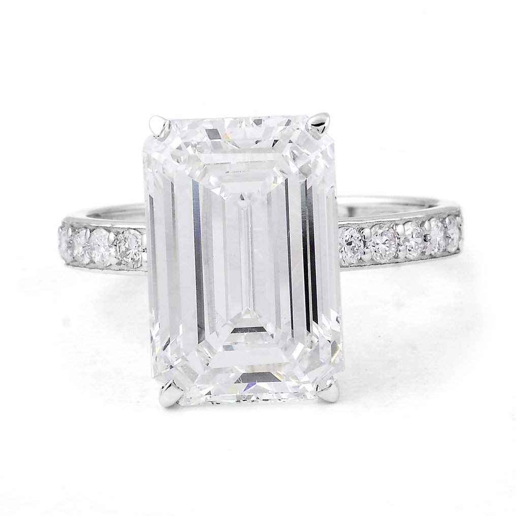 沒有保留價 - 戒指 - 14 克拉 白金 -  7.33ct. tw. 鉆石 (實驗室培育) - 鉆石 #1.0