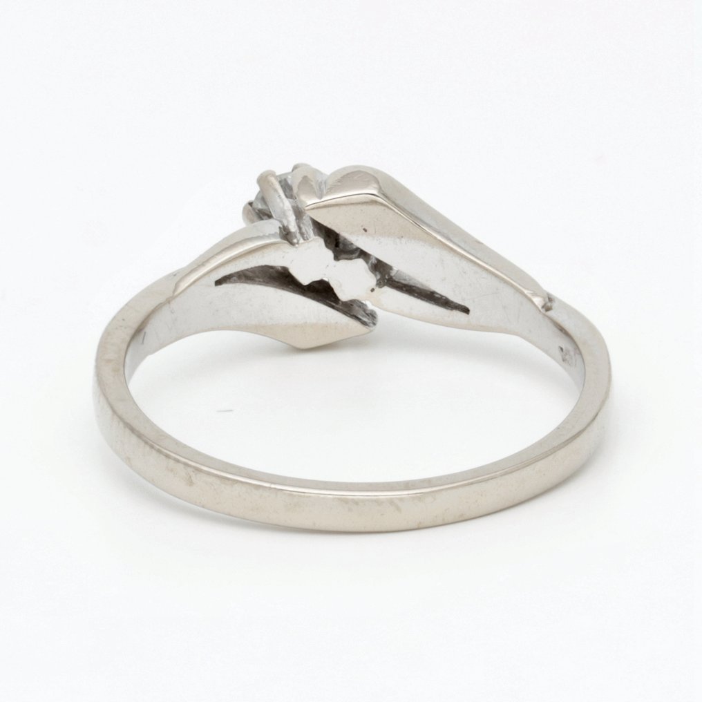 戒指 - 14 克拉 白金 鉆石 (天然)  #3.2