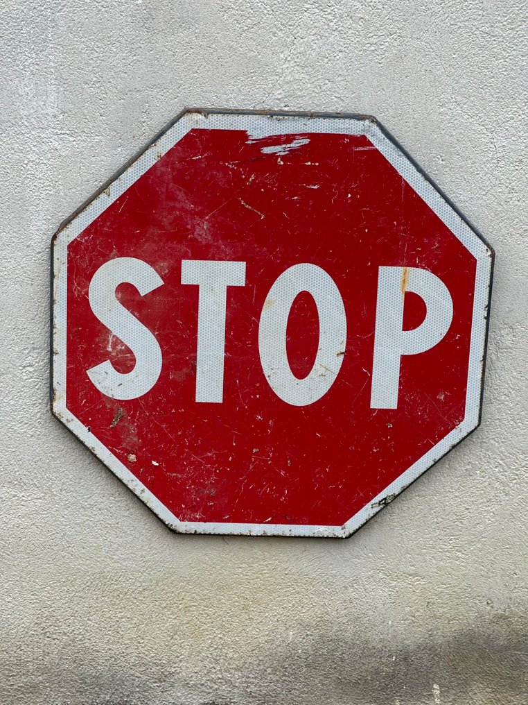 Gammelt stoppsignal - Vei- / trafikkskilt - Metall #1.0
