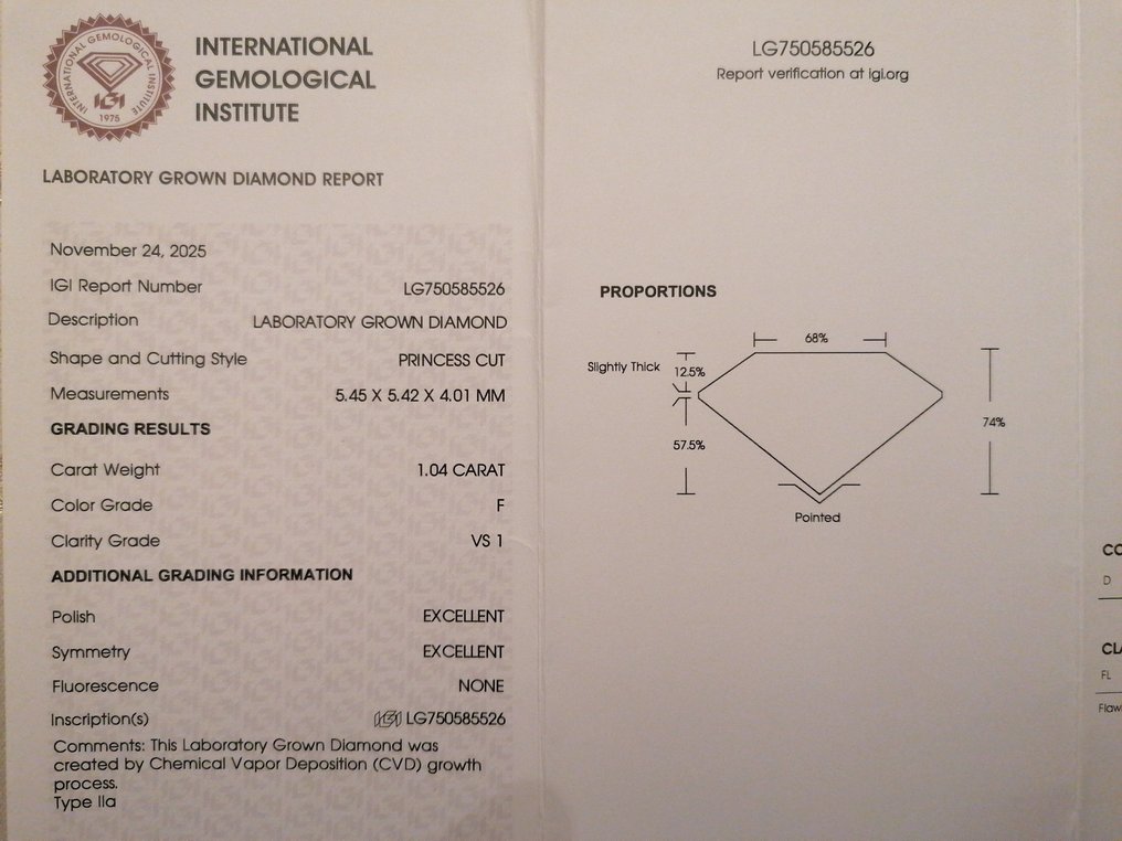 沒有保留價 - 耳環 - 14 克拉 黃金 -  2.08ct. tw. 鉆石 (實驗室培育) #4.3