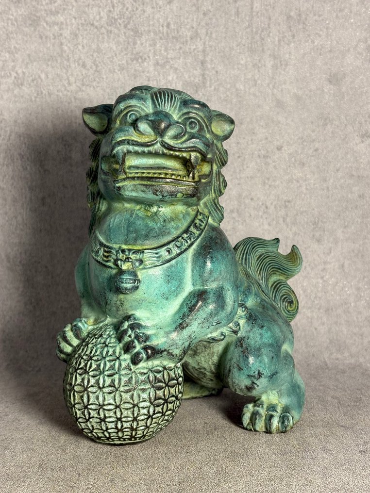 Άγαλμα, Zeer bijzondere set foo dogs - 22 cm - Μπρούντζος #1.0