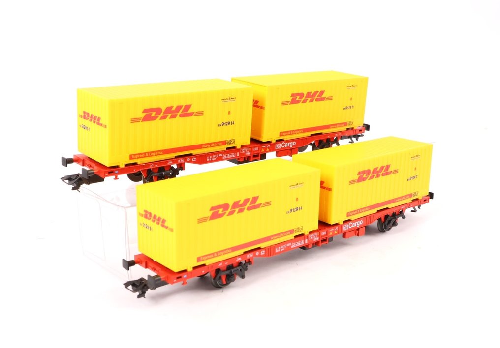Märklin H0 - 47705 - 模型貨運火車 (1) - 两个DHL集装箱车 - DB #1.0