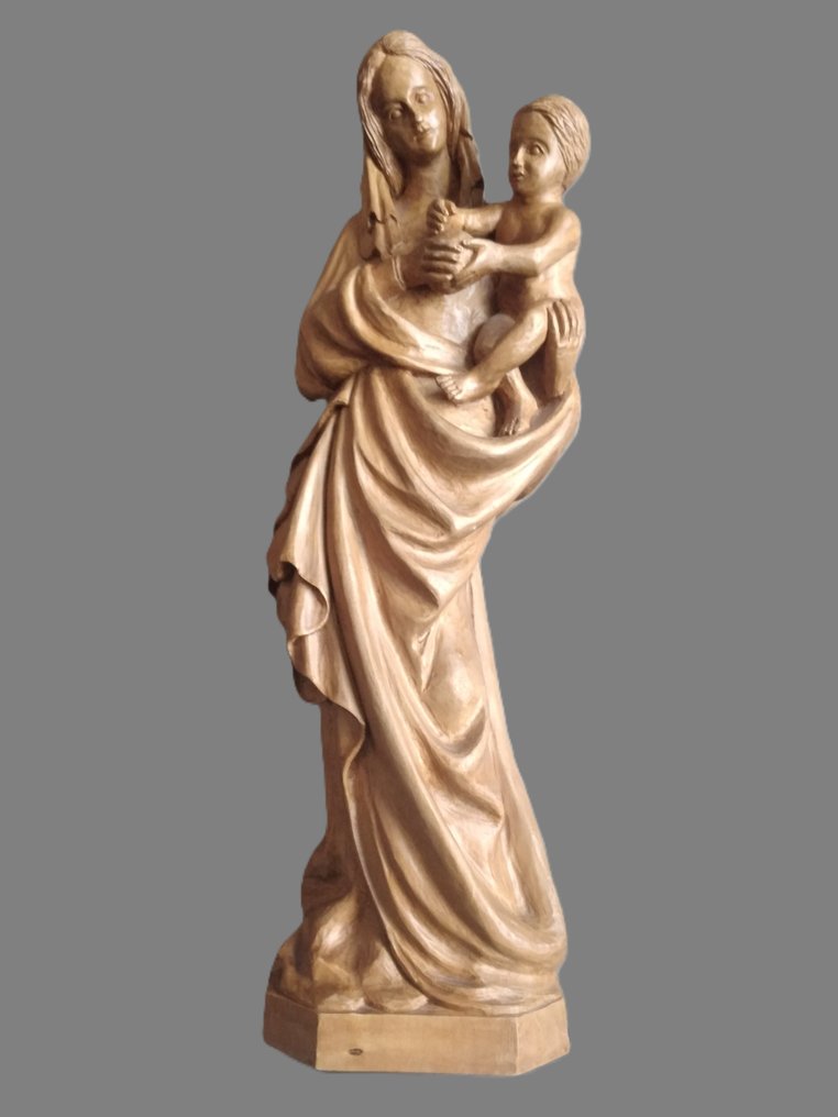 Σκάλισμα, Religiöse Holzfigur - Madonna mit Kind - 49 cm - Ξύλο #3.2