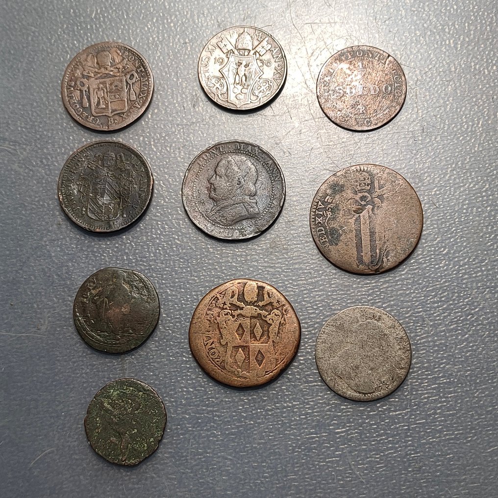 教皇国, 教廷. Lote de 10 monedas  (沒有保留價) #1.0