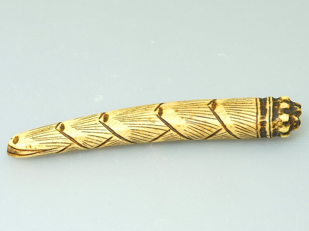 Lange netsuke van een bamboescheut - Ree-kerf - Japan - Edo Periode (1600-1868) #2.1