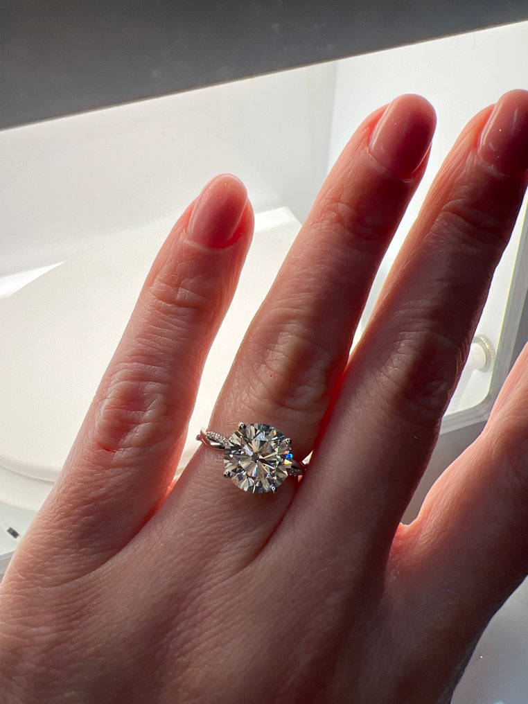 戒指 - 14K包金 白金 -  4.00ct. tw. 钻石 (实验室培育) - 钻石 #3.2