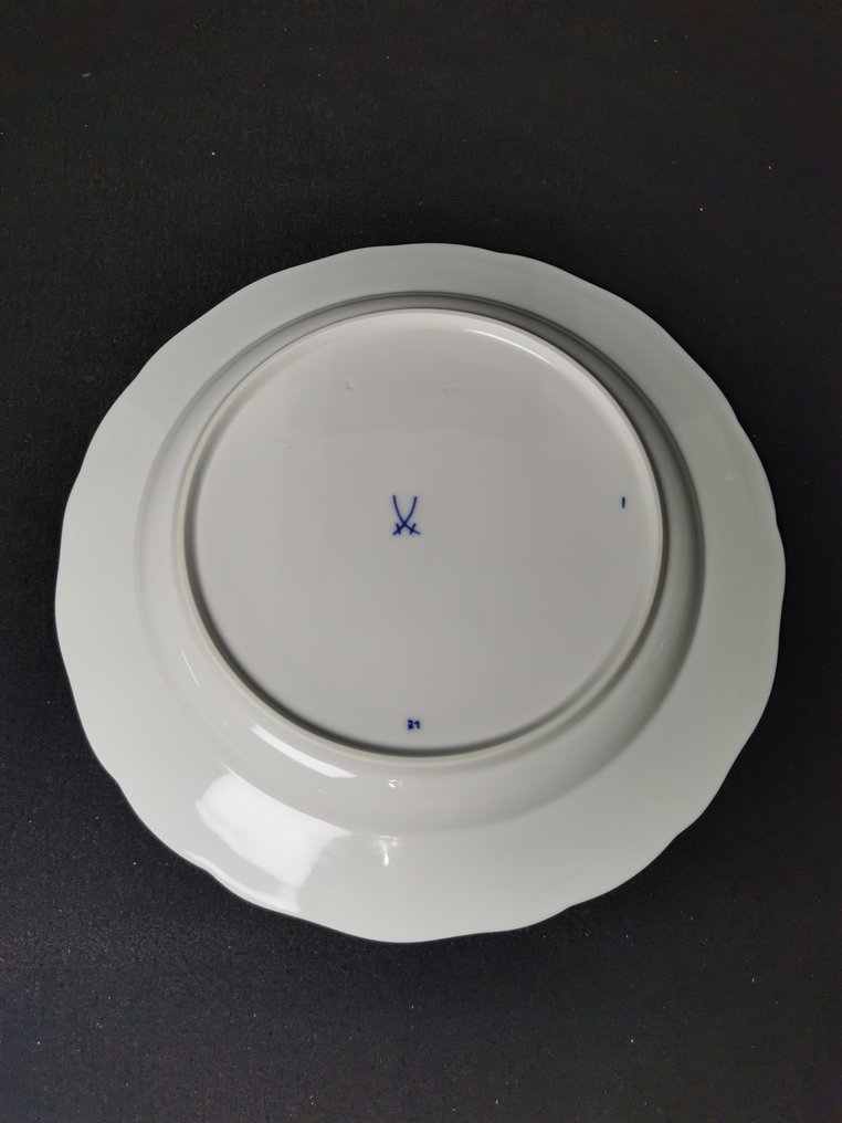 Meissen - Cipolla Blu dipinto a mano - 6 piatti (D.25cm) - 1.Wahl - 成套餐具 (6) - 瓷 #4.3
