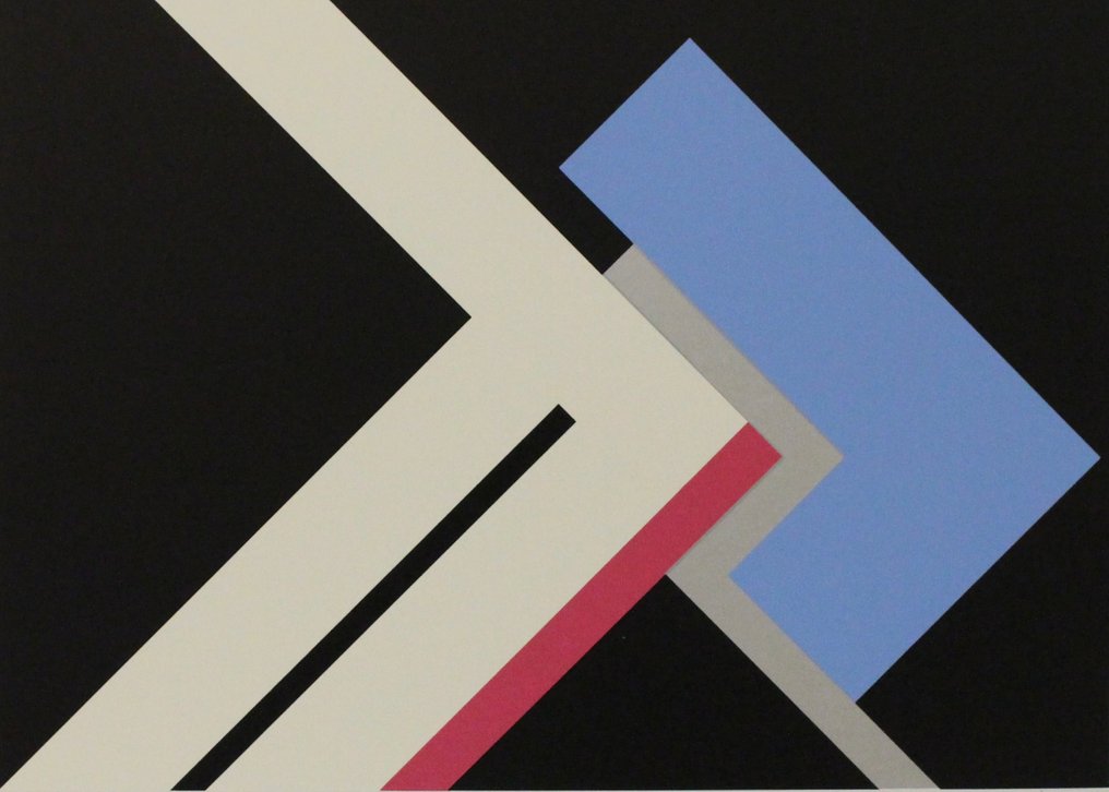 Dexel, Walter (München 1890 - 1973) - "Figuration in weiß mit blauem Haken" #4.3