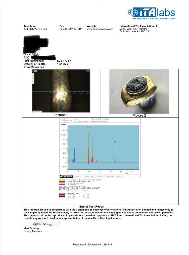 Romersk antikk gull Ring - Med en akademisk rapport #3.2