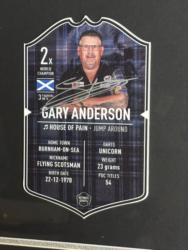 PDC World Darts Championship - Gary Anderson - 签名终极卡 - 装裱拼贴画 - 无 rp 价格！！  #2.1