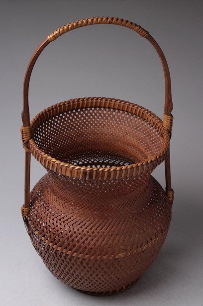 传统日本竹制花篮——四目网编织 - 竹 - 佐々木光岳斎 Sasaki Kogakusai - 日本 - 1900-2000 #4.3