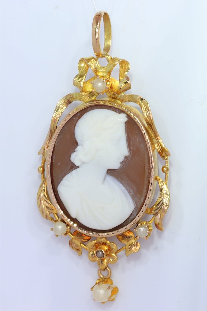 沒有保留價 - 墜飾 - 18 克拉 黃金 - 古董维多利亚时代浮雕 #2.1