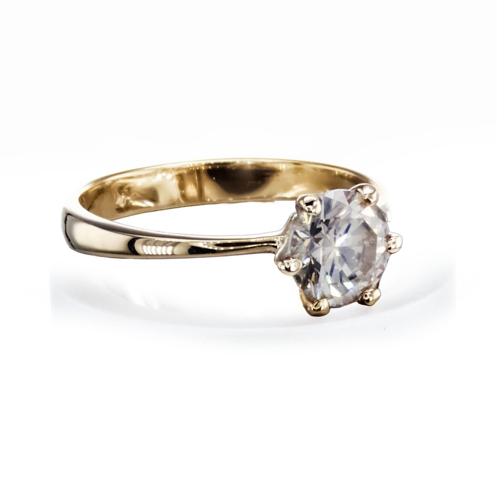 没有保留价 - 订婚戒指 - 14K包金 黄金 -  1.07ct. tw. 钻石 (天然色彩的) #2.1