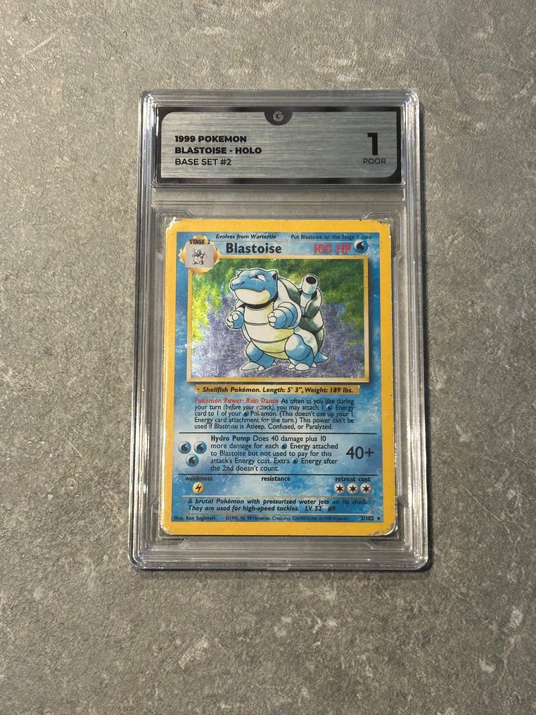 Pokémon - 1 Graded card - Blastoise 初版 - GG 1 - WOTC - 签名卡已认证并评级 #1.0