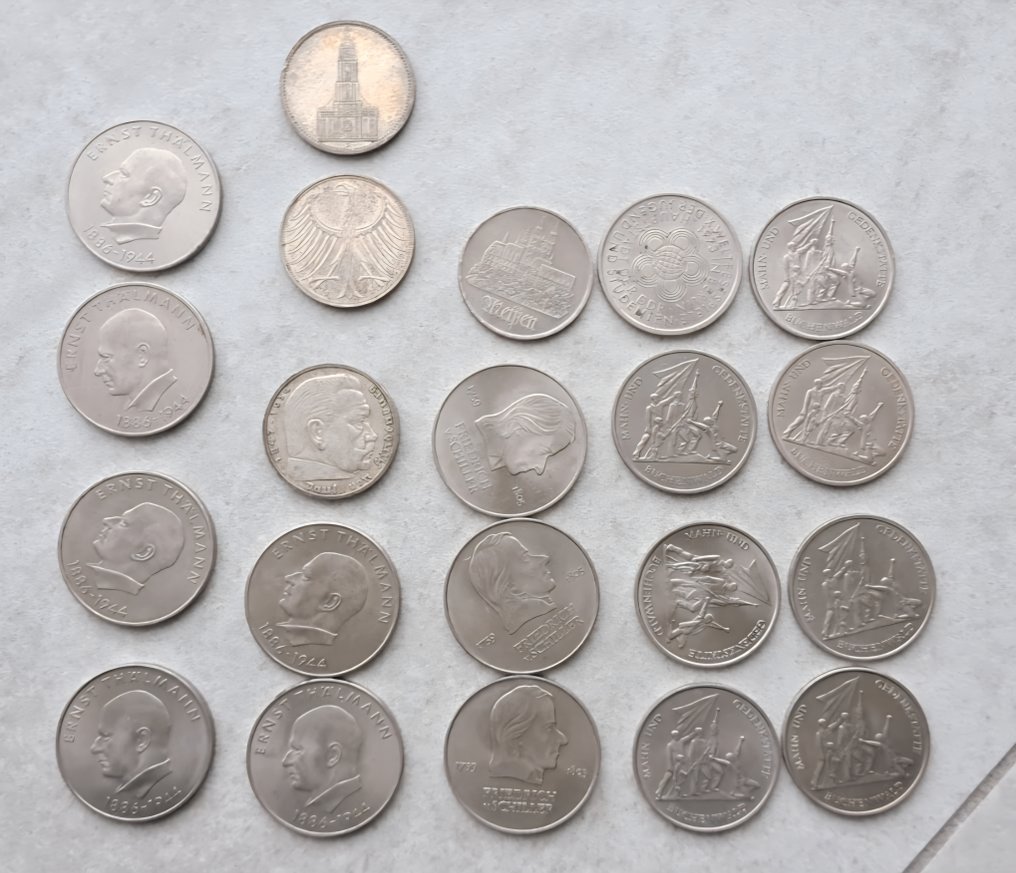 德国. Lot of 20+ coins, incl. silver, various denominations 1934/1974 (没有保留价) #1.0