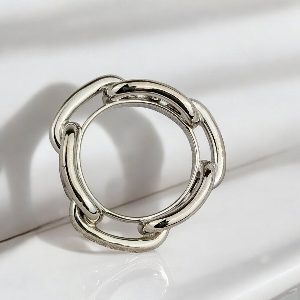 Hermès - Μετάλλευμα, επένδυση ασημένιου επιχρίσματος - Δαχτυλίδι κασκόλ #4.3