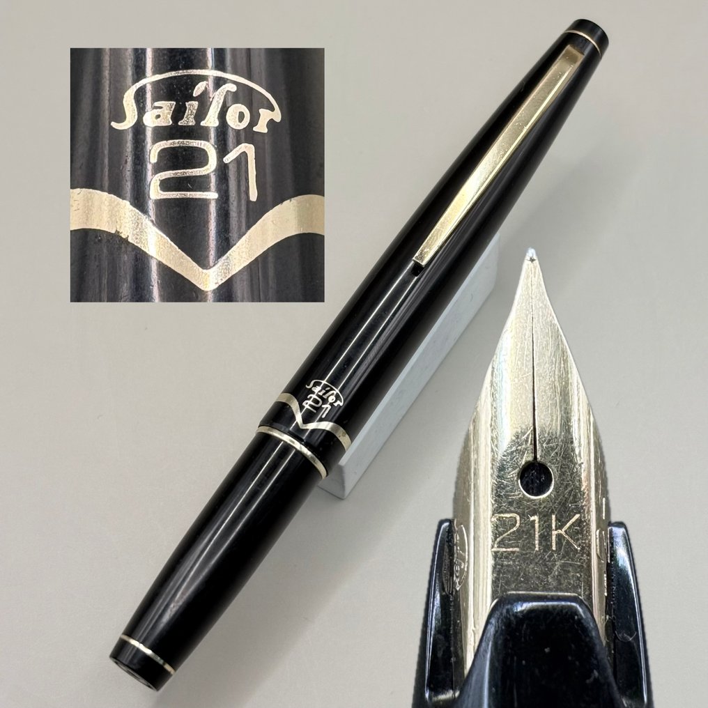 Sailor - Mini (Black) - 21K gold nib (M) - 没有保留价 - 钢笔 #1.0