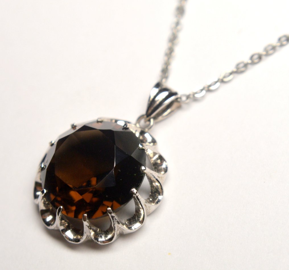 Silber - Halskette - Smoky Quartz #3.2