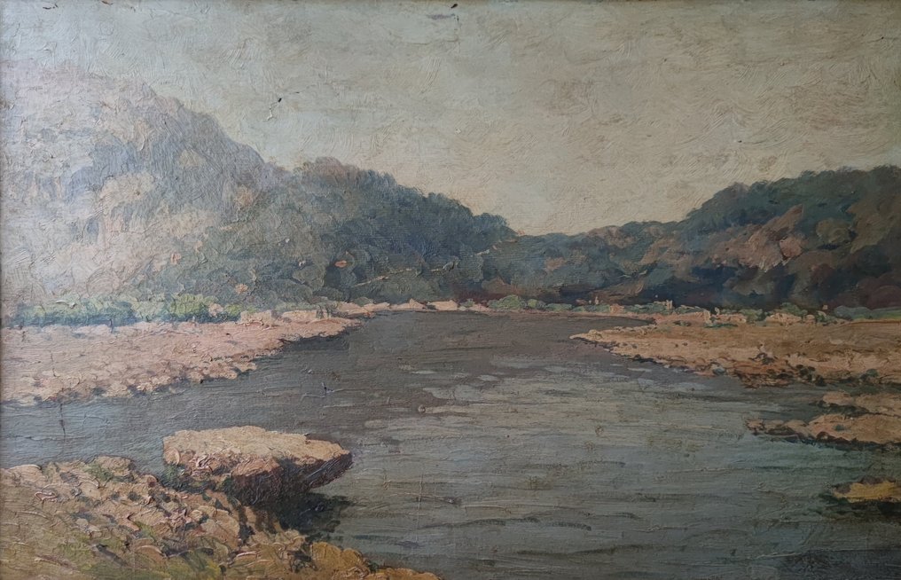 Maragliano Federico (1873-1952), Attrib. - Paesaggio con fiume #1.0