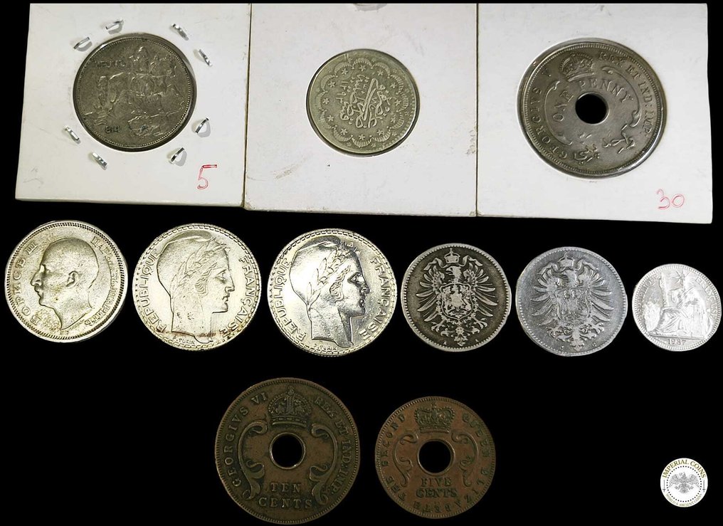 世界. Lot of 11 coins 1876-1938  (没有保留价) #1.0
