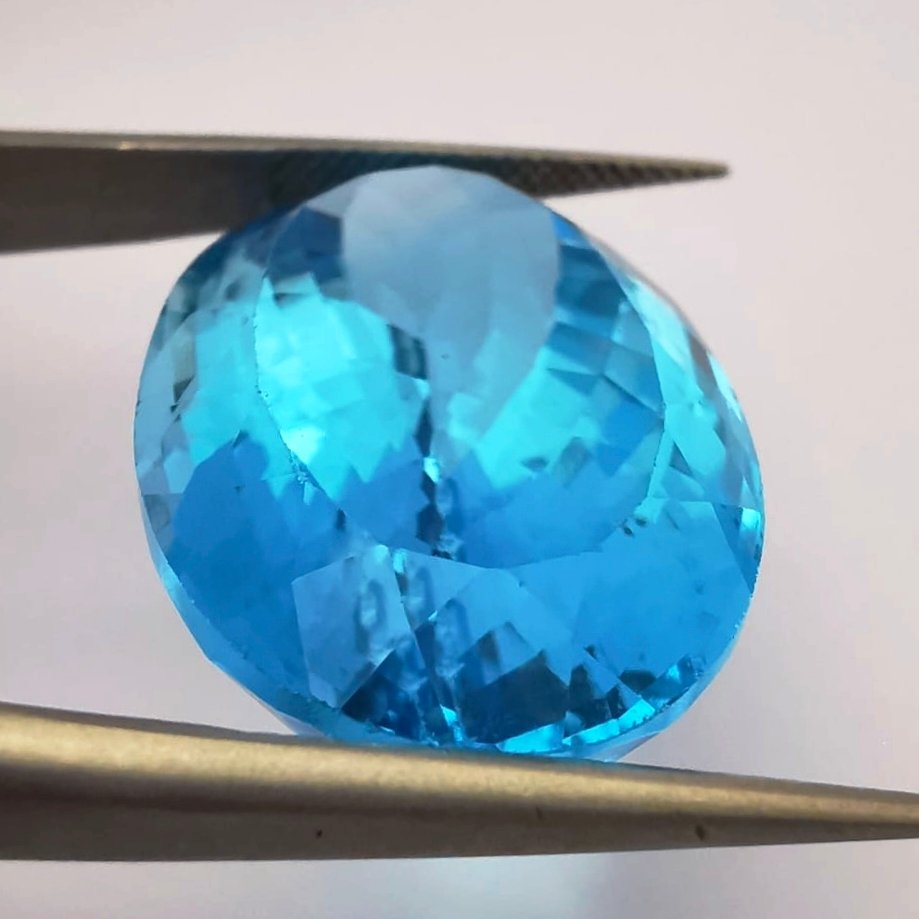 Sin precio de reserva Topacio - 39.22 ct - Antwerp Laboratory for Gemstone Testing (ALGT) - Topacio azul intenso #2.1
