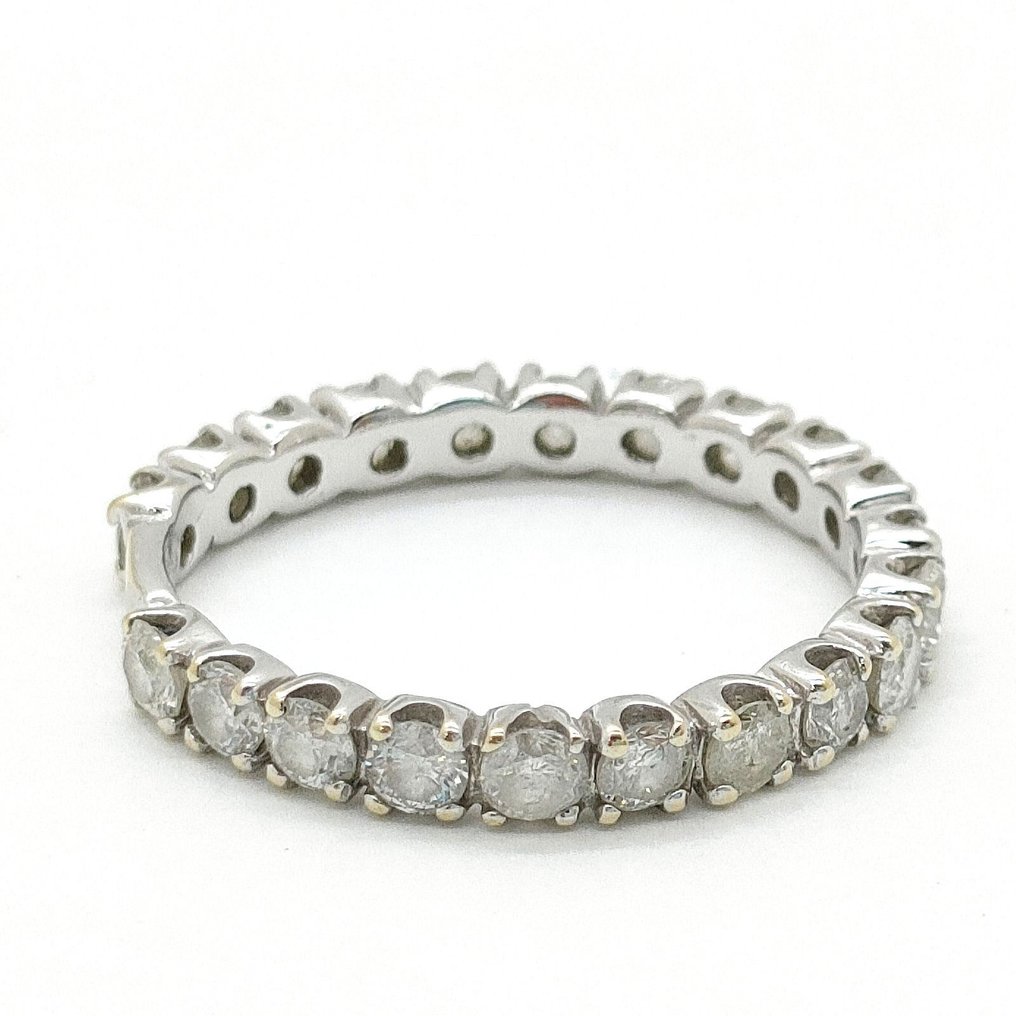 没有保留价 - 戒指 - 18K包金 白金 -  1.00ct. tw. 钻石 (天然)  #2.1