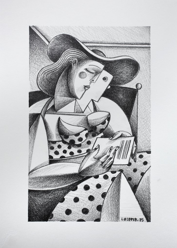 Jone Hopper - Etude femme lisant une lettre #1.0