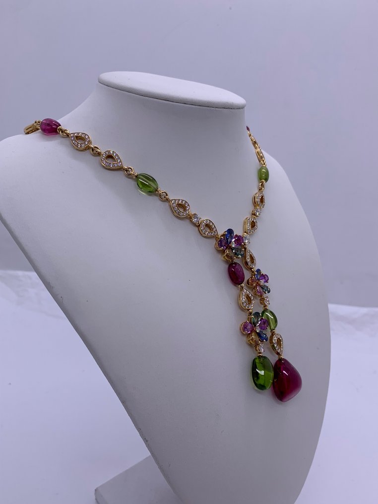 Bvlgari - 頸鏈 - Other - 18 克拉 黃金 混合寶石 - 鉆石 #1.0