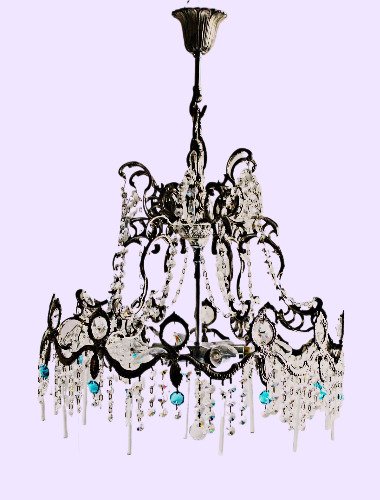 Candeeiro de teto - Casquillo E14 - Cristal, Metal, Álpaca - Lâmpada Ø45 cm. Alpaca #3.2