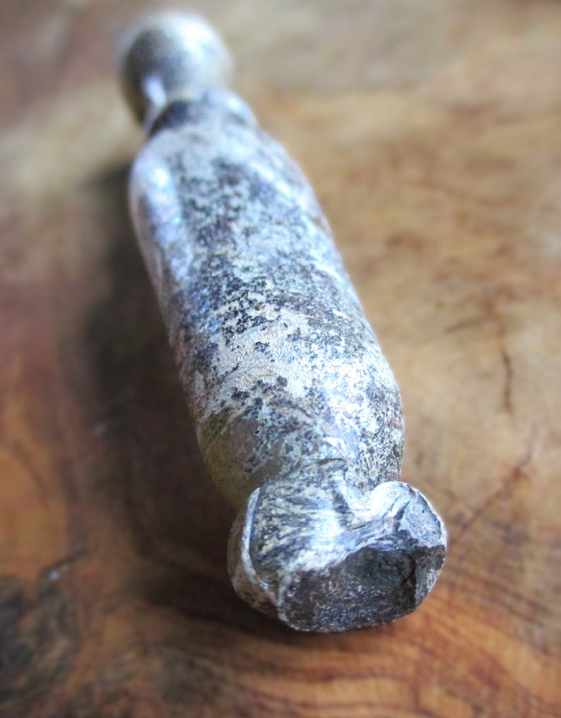 Αρχαία Ρωμαϊκή Γυαλί Ιριδίζον μπλε πράσινο ασημί σκάφος. - 93 mm  (χωρίς τιμή ασφαλείας) #4.3