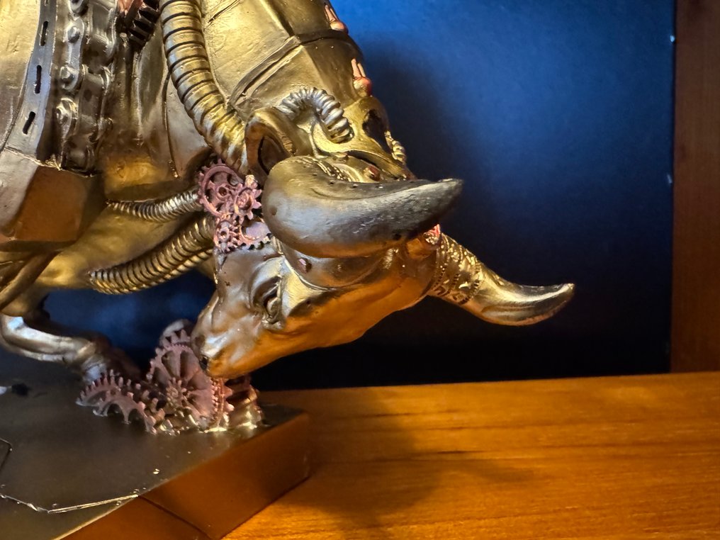 Veistos, WallStreet Bull - Steam Punk - 22 cm - Hartsi, Verflaag #3.2