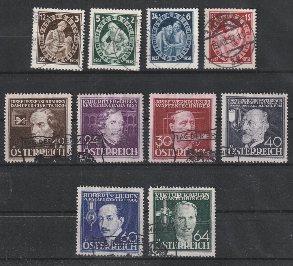 奧地利 1926/1937 - 在这一时期的选择，涉及四张大主题卡片。 #2.1
