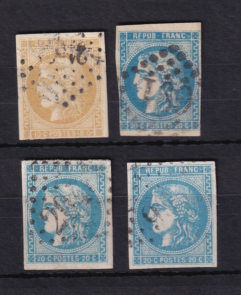 Frankrike 1870 - Collection de Bordeaux - Yvert n°43B, 45A, 45B et 45C #1.0