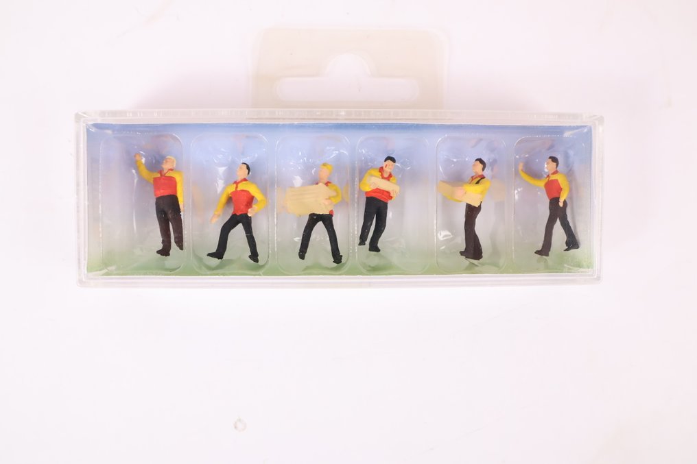 Herpa, Busch, Rietze, Faller H0 - 155564/48454/46187/151071/51500 - Οχήματα τρένων μοντελισμού (6) - Διάφορα οχήματα/εικονίδια DHL. #1.0