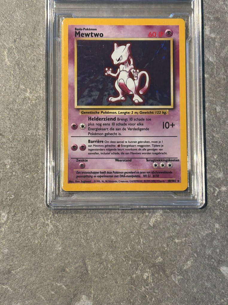 Pokémon - 1 Graded card - Mewtwo 10 初版 - GG 8 - WOTC - Base set - 签名卡已认证并评级 #1.0