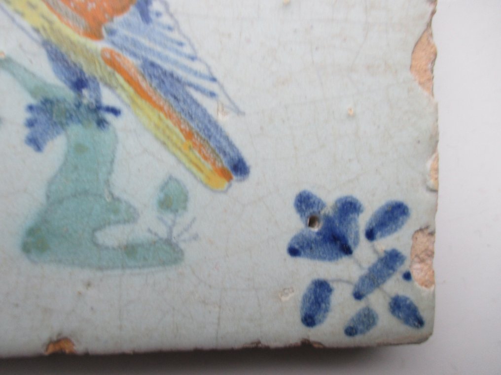  Πλακάκι - παπαγάλος στο κλαδί - 1700-1750  #2.1