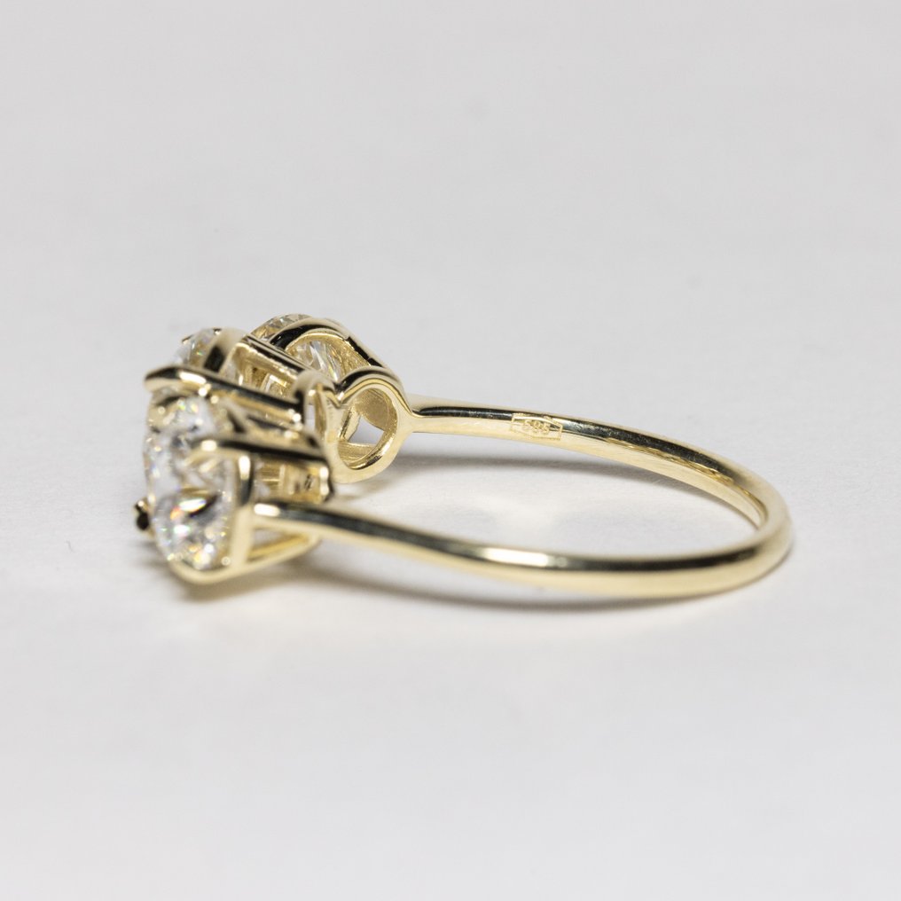 沒有保留價 - 點睛戒指 - 14 克拉 黃金 - 4.31ct. tw. 鉆石 (實驗室培育) - 鉆石 - E VS1-VS2 理想 #4.3