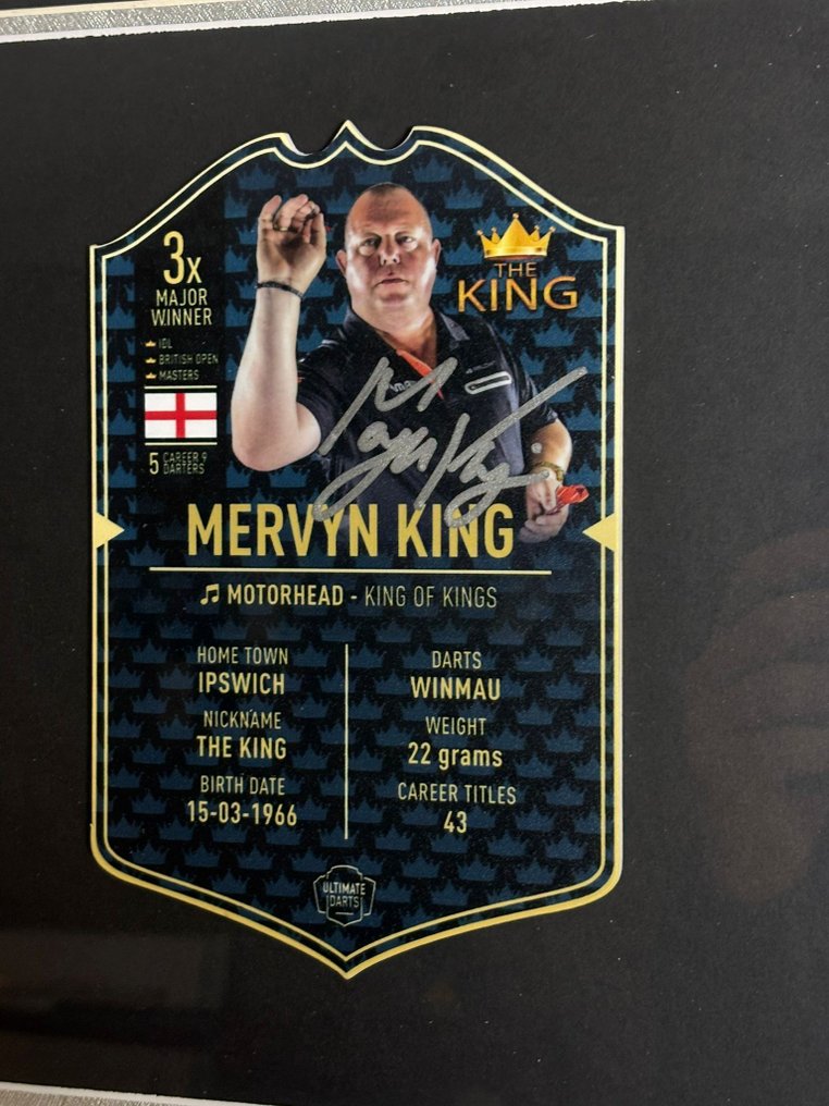 PDC World Darts Championship - Mervyn King - 签名终极卡 - 装裱拼贴画 - 无 rp 价格!! #3.2