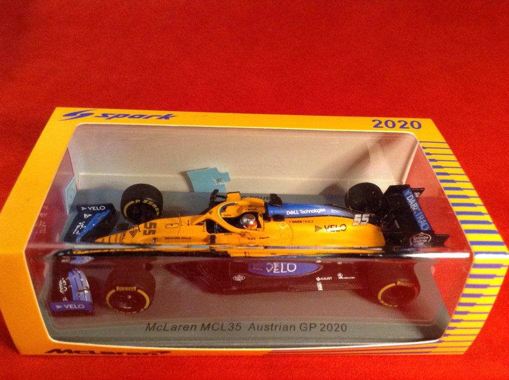 Spark 1:43 - Machetă mașină de curse - ref. #S6470 McLaren Renault MCL35 F.1 5° Austrian GP 2020 #55 Carlos Sainz Jr. - Calitate excelentă - ediție limitată - dificil de găsit astăzi. #4.3