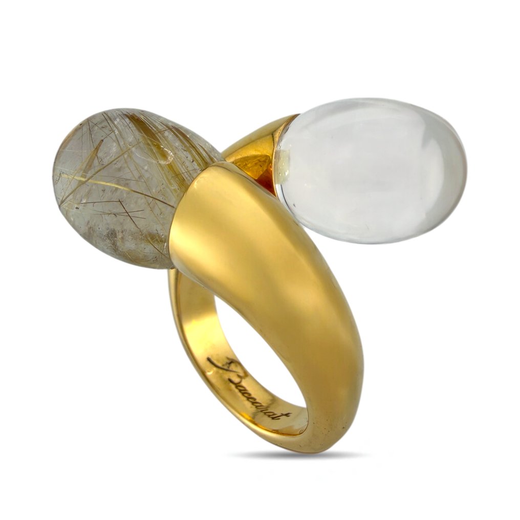 兩件珠寶套裝 - 18 克拉 黃金, Bacharach 18K 黄金黄铜烟熏石英与鲁蒂亚石英项链和戒指套装 #3.2