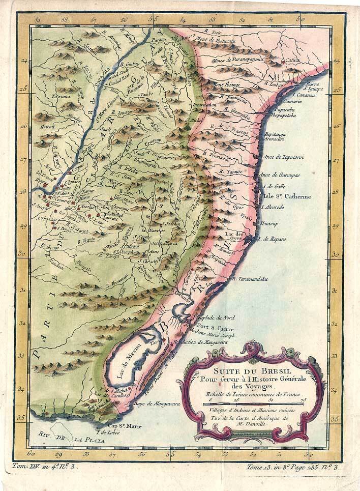 Brasile - Brasile - Paraguay; Jacques-Nicolas Bellin - Suite du Bresil pour servir à l'Histoire Génerale des Voyages. - 1751-1760 #1.0