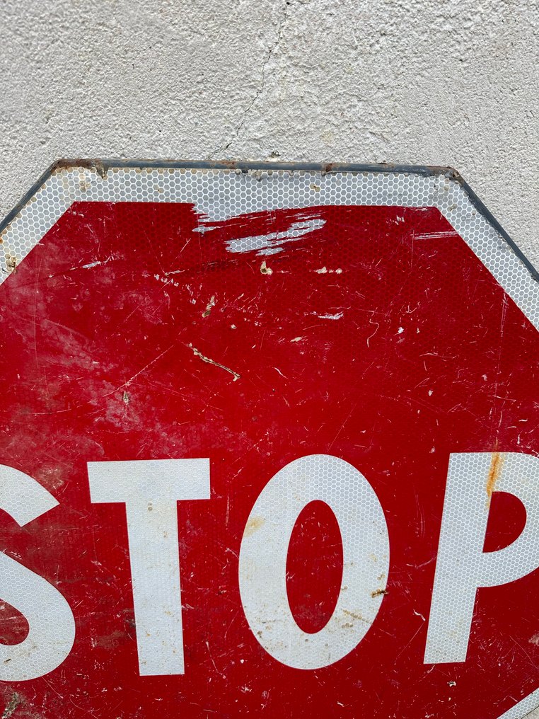 Gammelt stoppsignal - Vei- / trafikkskilt - Metall #3.2